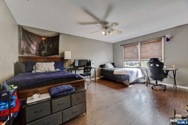 14 Swan Ct, East Rutherford, NJ 07073 - bedroom with wood finished floors and a ceiling fan