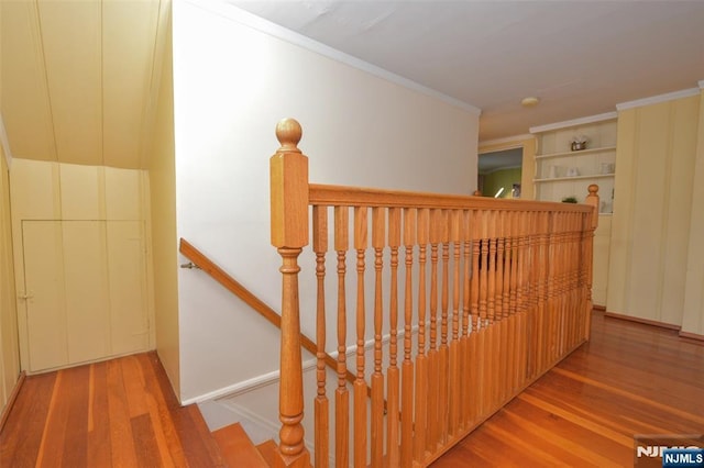 408 Eton Ct, Ridgewood, NJ 07450 - staircase featuring wood finished floors and crown molding