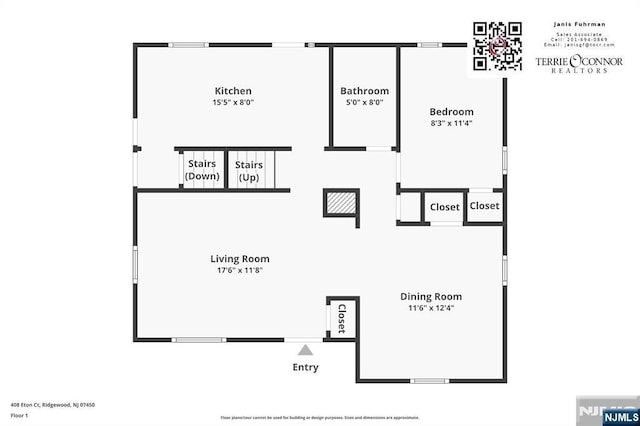 408 Eton Ct, Ridgewood, NJ 07450 - view of floor plan / room layout