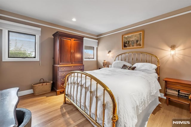 28 Elizabeth Ct, Secaucus, NJ 07094 - bedroom featuring light wood-style floors, ornamental molding, baseboards, and recessed lighting