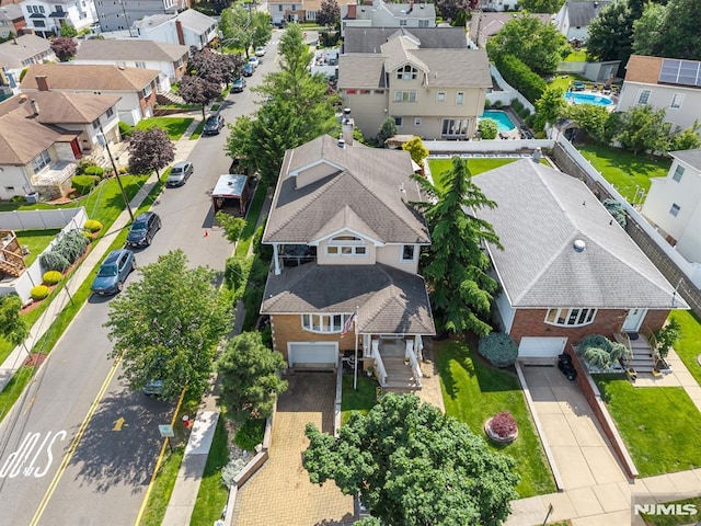 28 Elizabeth Ct, Secaucus, NJ 07094 - aerial perspective of suburban area featuring a pool