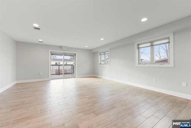 805 Fairview Ln, Fort Lee, NJ 07024 - unfurnished room with light wood-type flooring, recessed lighting, and baseboards