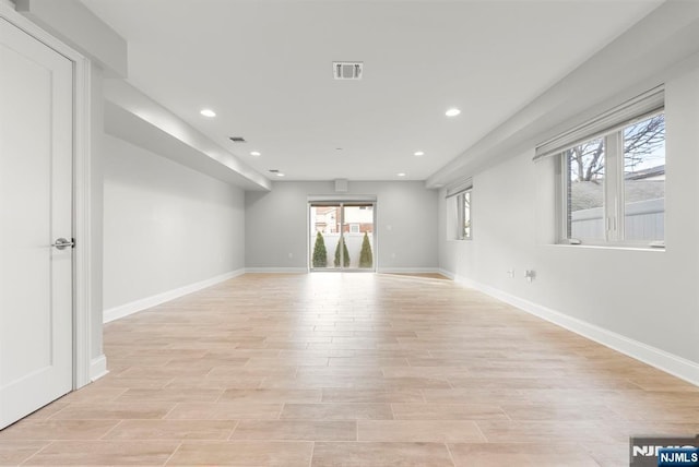 805 Fairview Ln, Fort Lee, NJ 07024 - spare room featuring plenty of natural light, recessed lighting, light wood-style flooring, and baseboards