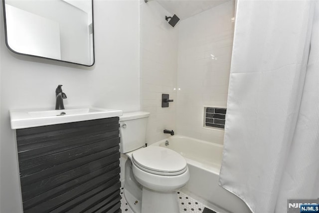 11-06 Marshall Rd, Fair Lawn, NJ 07410 - full bathroom with shower / tub combo with curtain, vanity, and toilet
