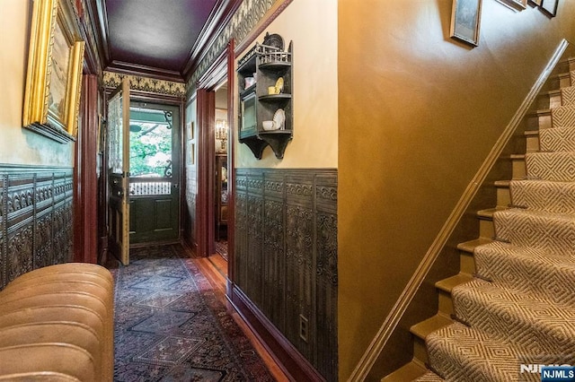 33 Ramapo Ave, Pompton Lakes, NJ 07442 - entryway featuring stairway and ornamental molding