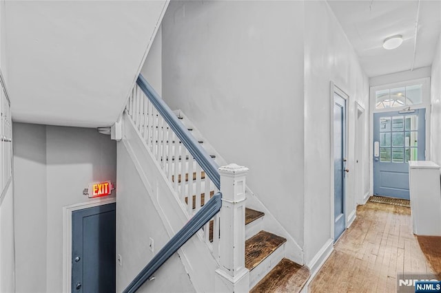 300 2nd St Unit 2, Jersey City, NJ 07302 - stairs featuring hardwood / wood-style flooring