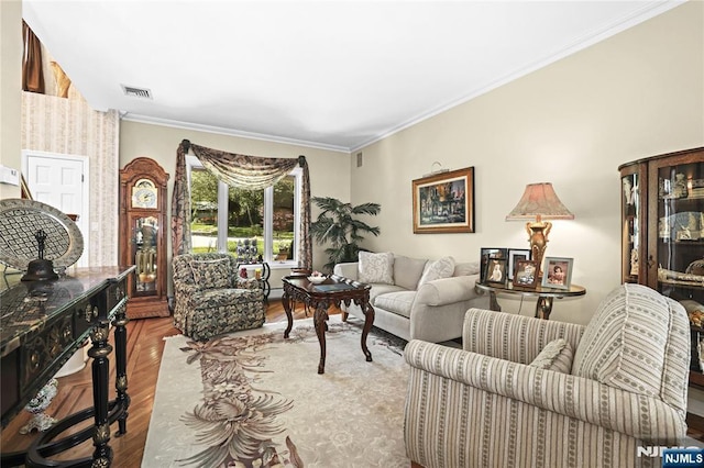 12 Woodland Ct, Wayne, NJ 07470 - living room with wood finished floors and crown molding