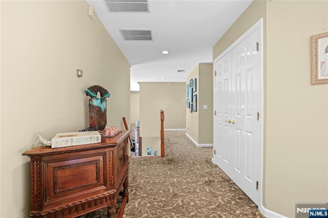 12 Woodland Ct, Wayne, NJ 07470 - corridor featuring carpet, baseboards, recessed lighting, and an upstairs landing