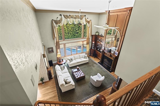 12 Woodland Ct, Wayne, NJ 07470 - living room with wood finished floors and ornamental molding