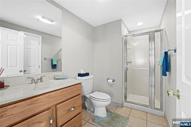 12 Woodland Ct, Wayne, NJ 07470 - full bathroom featuring tile patterned flooring, vanity, a stall shower, and toilet