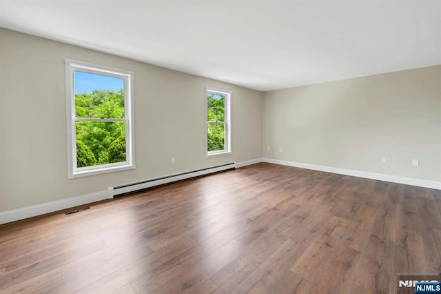 1582 Grnwd Lk, West Milford, NJ 07421 - empty room featuring baseboard heating, wood finished floors, and baseboards