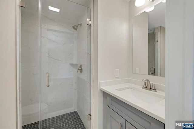 1582 Grnwd Lk, West Milford, NJ 07421 - full bath with vanity and a marble finish shower