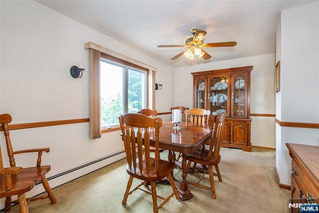 41 Gillies St, Clifton, NJ 07013 - dining space featuring ceiling fan, baseboards, and light carpet