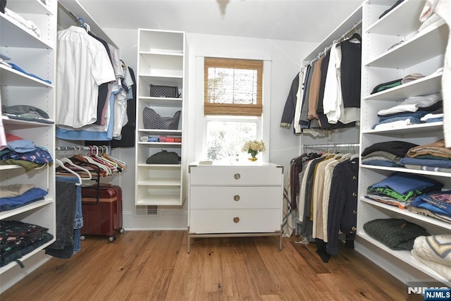  - spacious closet with wood finished floors