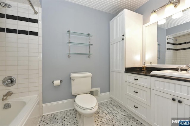  - full bathroom with vanity and shower / bath combination