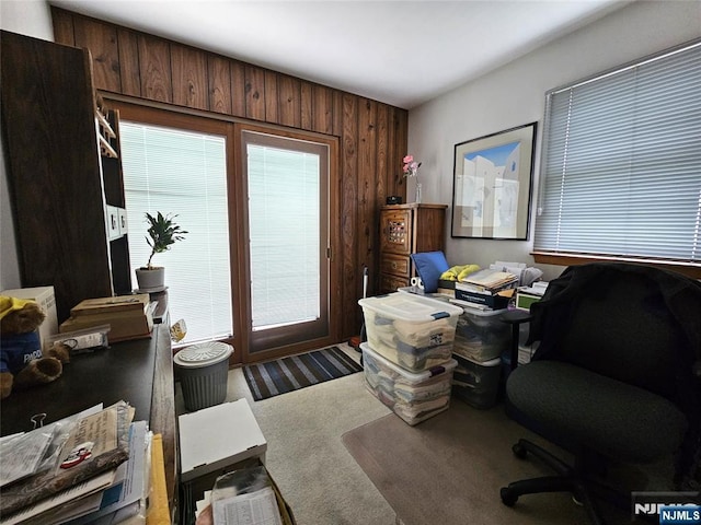 37 Pocohontas Path, Lincoln Park Borough, NJ 07035 - office area featuring carpet flooring and wooden walls