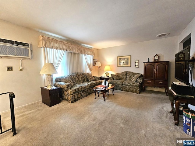 37 Pocohontas Path, Lincoln Park Borough, NJ 07035 - carpeted living room featuring a wall unit AC