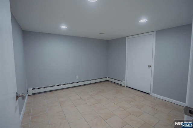 42 Berton Pl, Nutley, NJ 07110 - empty room featuring a baseboard heating unit and recessed lighting