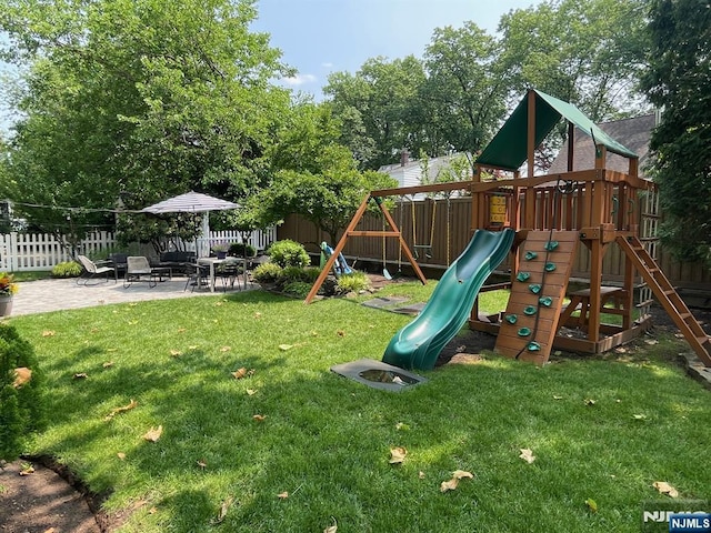 771 Stelton St, Teaneck, NJ 07666 - view of jungle gym featuring a patio area