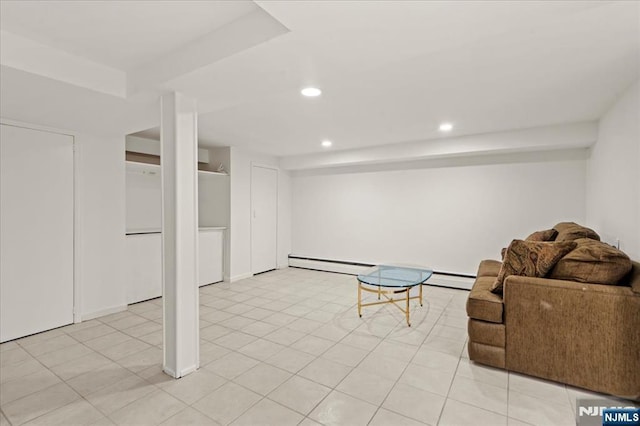 82 Elston St, Bloomfield, NJ 07003 - sitting room featuring recessed lighting and a baseboard heating unit
