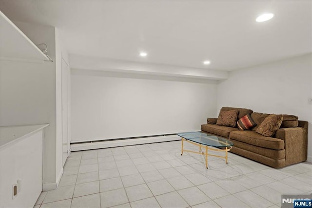 82 Elston St, Bloomfield, NJ 07003 - living room with a baseboard radiator and recessed lighting