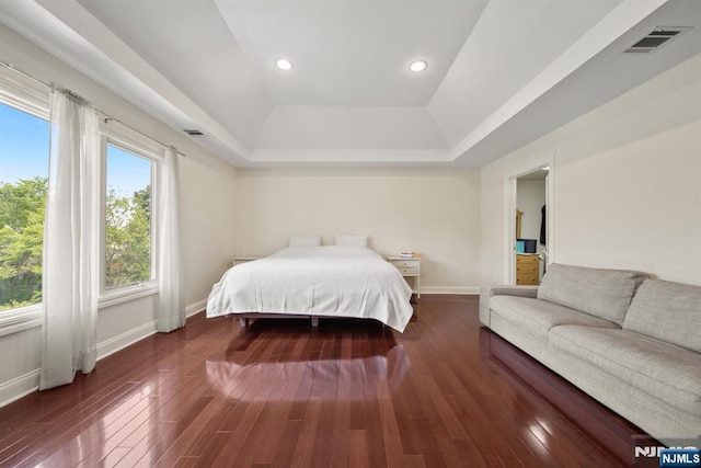 36-15 Garden View Ter, Fair Lawn, NJ 07410 - bedroom with a raised ceiling, wood-type flooring, and recessed lighting