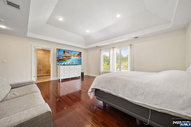 36-15 Garden View Ter, Fair Lawn, NJ 07410 - bedroom with a tray ceiling, hardwood / wood-style flooring, and recessed lighting