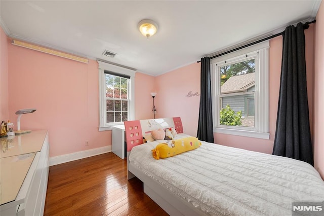 3 Drury Ln, Fort Lee, NJ 07024 - bedroom with wood-type flooring, baseboards, and ornamental molding
