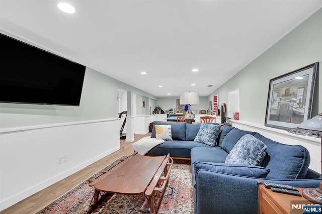 39 N 5th St, Park Ridge, NJ 07656 - living area featuring light wood-style floors and recessed lighting