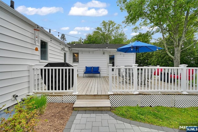 39 N 5th St, Park Ridge, NJ 07656 - wooden terrace with a grill