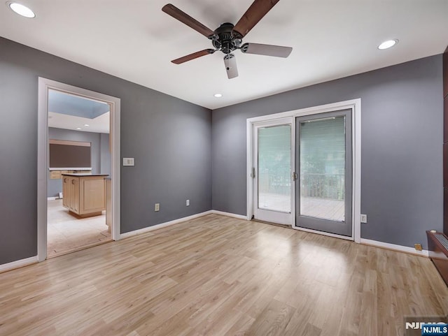 39 Daniels Dr, Clifton, NJ 07013 - spare room with ceiling fan, light wood finished floors, baseboards, and recessed lighting