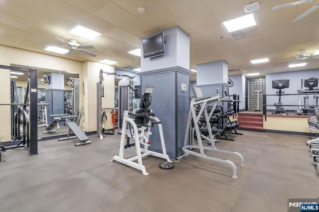200 Old Palisade Unit Ph4/5, Fort Lee, NJ 07024 - workout area featuring a ceiling fan