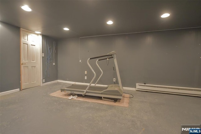 62 Overlook Ave, North Haledon, NJ 07508 - finished basement with a baseboard radiator and recessed lighting