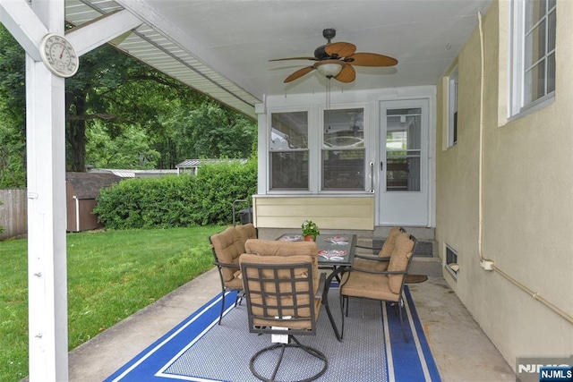 62 Overlook Ave, North Haledon, NJ 07508 - view of patio with ceiling fan and outdoor dining area