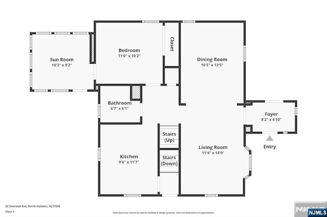 62 Overlook Ave, North Haledon, NJ 07508 - view of floor plan / room layout