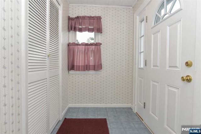 62 Overlook Ave, North Haledon, NJ 07508 - hallway featuring wallpapered walls and tile patterned floors