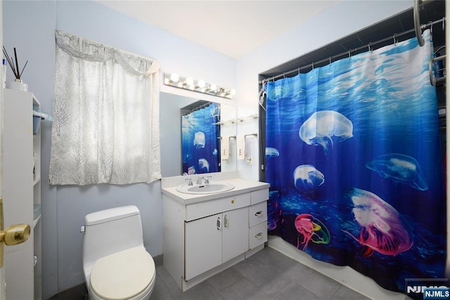 139 Marietta Ave, Passaic, NJ 07055 - full bath featuring vanity, tile patterned floors, and a shower with shower curtain