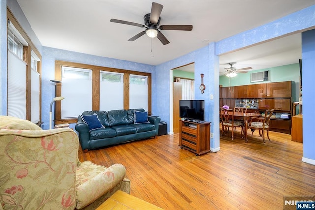 139 Marietta Ave, Passaic, NJ 07055 - living area with ceiling fan and light wood-style flooring
