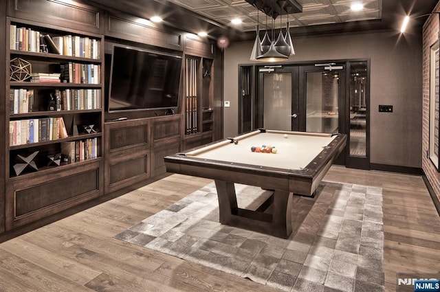1400 Hudson St Unit 730, Hoboken, NJ 07030 - game room with an ornate ceiling, light wood-style floors, and billiards