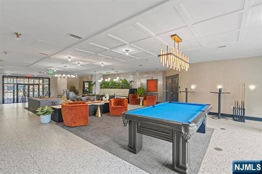 7400 River Rd Unit 120, North Bergen, NJ 07047 - game room with billiards table and speckled floor