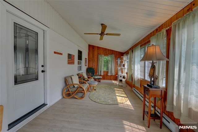 21 Bartholdi Ave, Wanaque, NJ 07420 - sunroom / solarium featuring lofted ceiling, wood finished floors, and wood walls