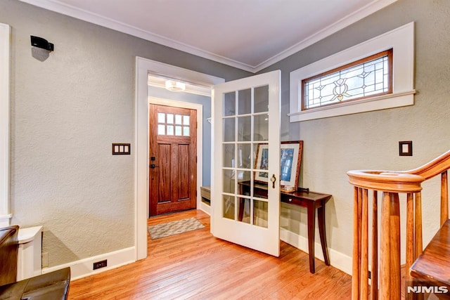 123 Buena Vista Ave, Hawthorne, NJ 07506 - entrance foyer featuring wood finished floors, crown molding, and a textured wall
