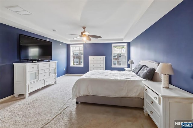 73 Autumn Way Unit 24, Montvale, NJ 07645 - bedroom featuring light colored carpet, multiple windows, and a ceiling fan