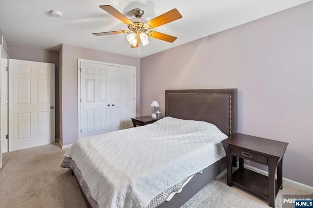 73 Autumn Way Unit 24, Montvale, NJ 07645 - bedroom featuring carpet flooring, a closet, and a ceiling fan