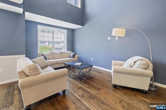 73 Autumn Way Unit 24, Montvale, NJ 07645 - living area with dark wood-type flooring and a high ceiling