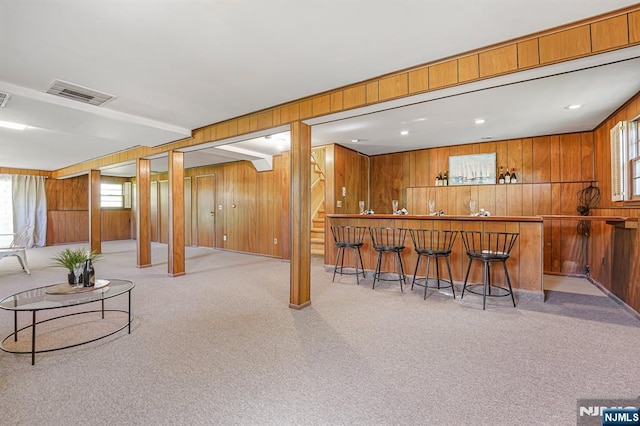 24 Eton Ct, Wayne, NJ 07470 - indoor wet bar with wooden walls, healthy amount of natural light, and carpet flooring