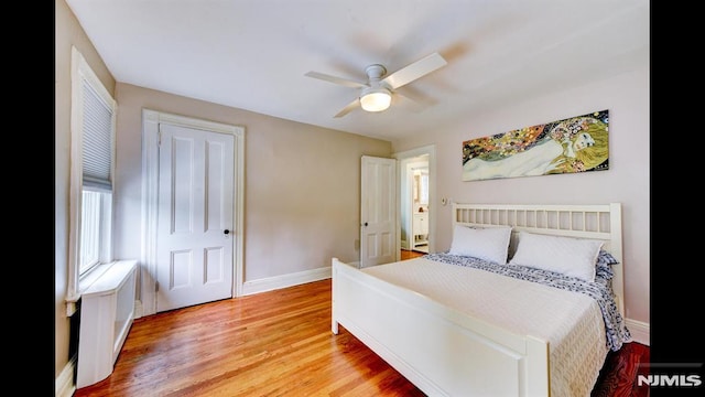 118 High St, Nutley, NJ 07110 - bedroom featuring light wood-type flooring and ceiling fan