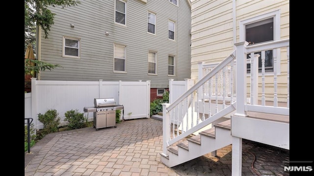 118 High St, Nutley, NJ 07110 - view of patio / terrace featuring grilling area and stairway