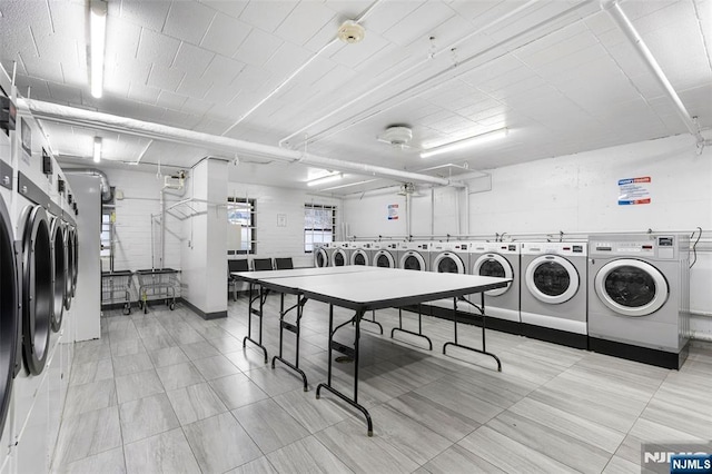 9060 Palisade Ave Unit 511, North Bergen, NJ 07047 - community laundry room featuring separate washer and dryer