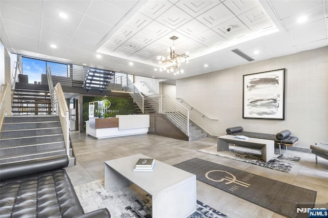 9060 Palisade Ave Unit 511, North Bergen, NJ 07047 - lobby featuring stairway, recessed lighting, and expansive windows